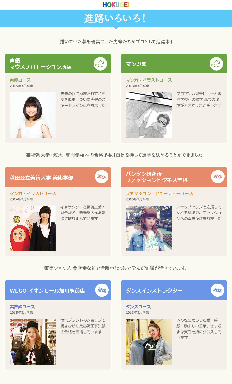 進路いろいろ！
