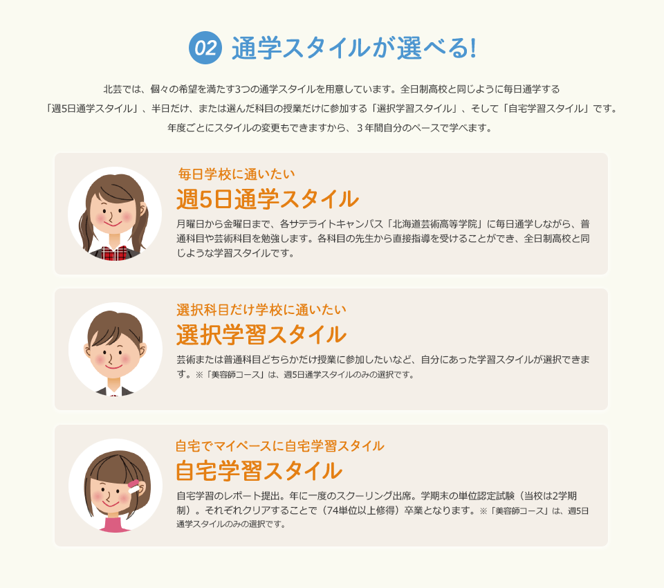 通学スタイルが選べる!